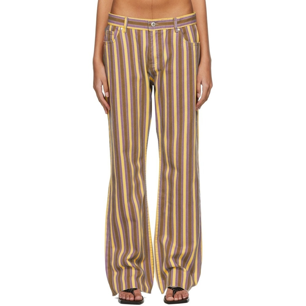 GIMAGUAS Brown Piru Jeans In Purple Stripes Women's Size 40